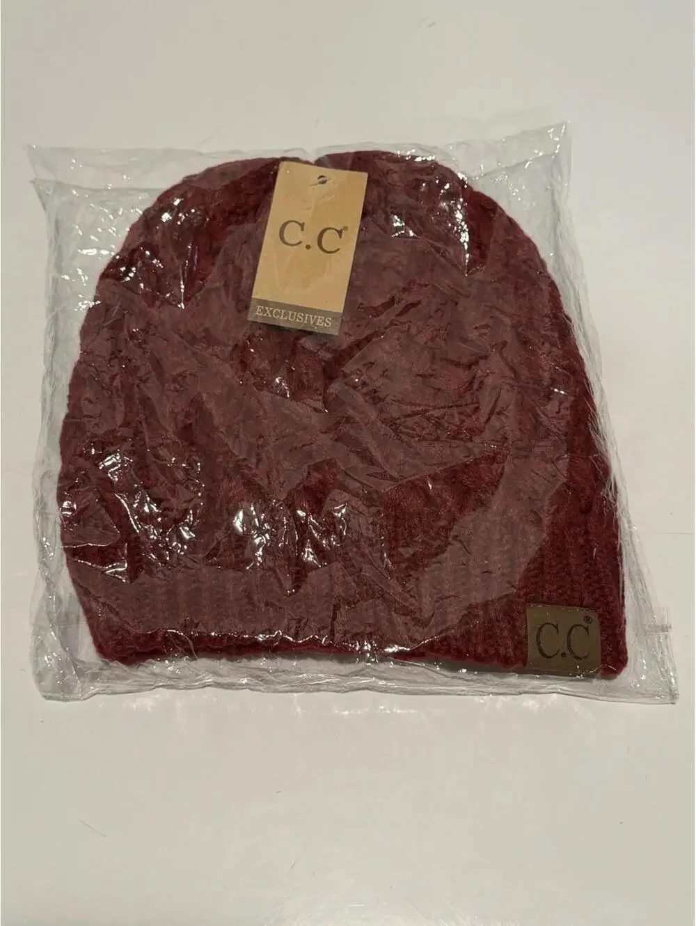 New Unisex C.C Burgundy Beanie One Size Fit All